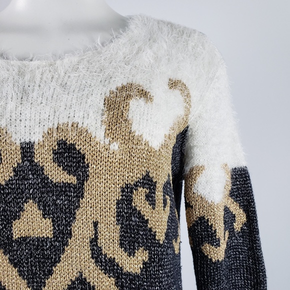 MINKPINK Grey & Gold Knit Sweater Size M - Picture 3 of 8